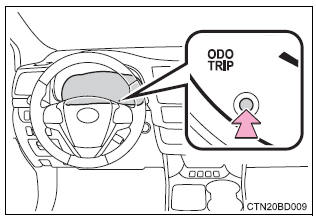 Toyota Highlander. Changing the trip meter display