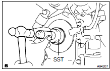 INSTALL TIMING GEAR CASE OR TIMING CHAIN CASE OIL SEAL