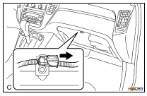 DISCONNECT FRONT PASSENGER AIRBAG ASSY CONNECTOR