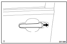 REMOVE FRONT DOOR OUTSIDE HANDLE FRAME SUB-ASSY LH