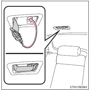 Toyota Highlander. Releasing and stowing the seat belt