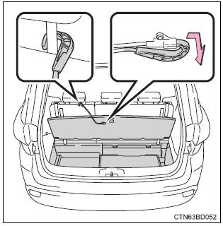 Toyota Highlander. Center deck under tray