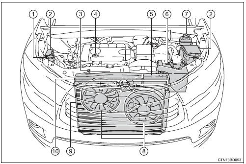 Toyota Highlander. Engine compartment 