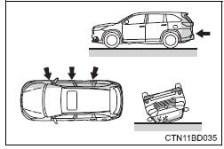 Toyota Highlander. Types of collisions that may not deploy the srs airbags (srs front airbags)