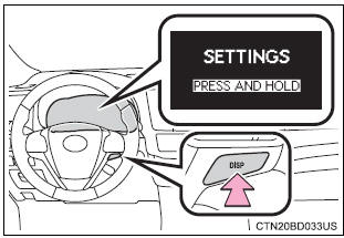 Toyota Highlander. Changing the settings