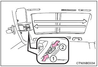 Toyota Highlander. Opening and closing the shade