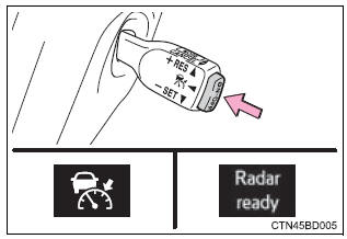 Toyota Highlander. Setting the vehicle speed