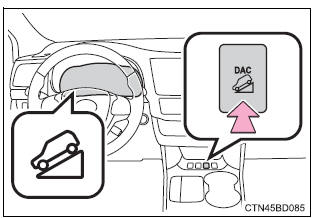 Toyota Highlander. Activating the downhill assist control system