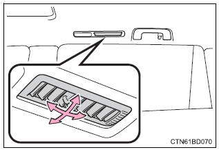 Toyota Highlander. Adjusting the position of and opening and closing the air outlets