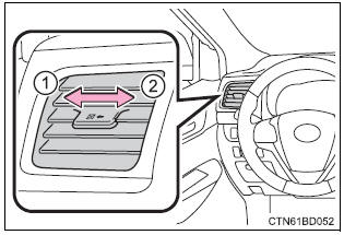 Toyota Highlander. Adjusting the position of and opening and closing the air outlets