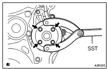 REMOVE WATER PUMP PULLEY