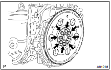 REMOVE DRIVE PLATE & RING GEAR SUB-ASSY