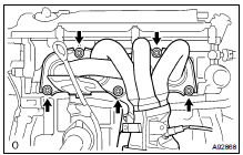 REMOVE EXHAUST MANIFOLD CONVERTER SUB-ASSY