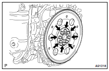 REMOVE DRIVE PLATE & RING GEAR SUB-ASSY