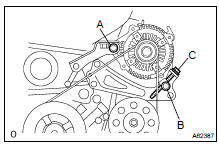 INSTALL V (COOLER COMPRESSOR TO CRANKSHAFT PULLEY) BELT NO.1