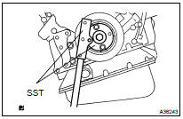 REMOVE DRIVE PLATE & TORQUE CONVERTER CLUTCH SETTING BOLT