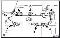 REMOVE EXHAUST MANIFOLD CONVERTER SUB-ASSY