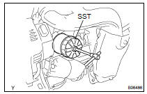 REMOVE OIL FILTER SUB-ASSY