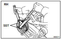 REMOVE CAMSHAFT TIMING PULLEY