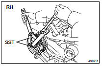 REMOVE CAMSHAFT TIMING PULLEY