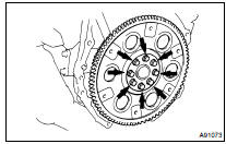 REMOVE DRIVE PLATE & RING GEAR SUB-ASSY