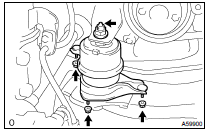 REMOVE ENGINE MOUNTING INSULATOR