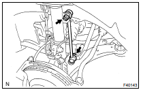 REMOVE FRONT STABILIZER LINK ASSY LH