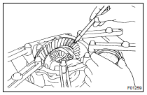 INSPECT TOOTH CONTACT BETWEEN RING GEAR AND DRIVE PINION