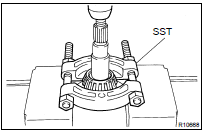 REMOVE REAR DRIVE PINION REAR TAPERED ROLLER BEARING