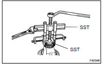 REMOVE REAR DIFFERENTIAL CASE BEARING