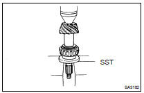 INSTALL REAR DRIVE PINION REAR TAPERED ROLLER BEARING