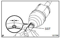 INSTALL REAR DRIVE SHAFT INBOARD JOINT BOOT LH