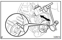  INSPECT FRONT AXLE HUB BEARING LOOSENESS