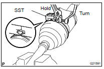  INSTALL REAR DRIVE SHAFT INBOARD JOINT BOOT LH CLAMP