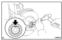 INSTALL FRONT AXLE HUB LH NUT