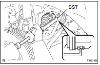 REMOVE FRONT DRIVE SHAFT ASSY LH