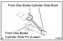 REMOVE FRONT DISC BRAKE CYLINDER SLIDE BUSH