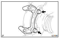 INSTALL REAR DISC BRAKE CYLINDER MOUNTING LH