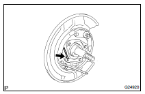 INSTALL PARKING BRAKE SHOE HOLD DOWN SPRING PIN (4WD DRIVE TYPE)