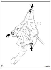 REMOVE PARKING BRAKE CONTROL PEDAL ASSY