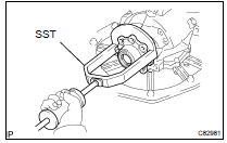 REMOVE TRANSFER RH BEARING RETAINER SUB-ASSY