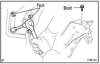 REMOVE BRAKE PEDAL SUPPORT ASSY