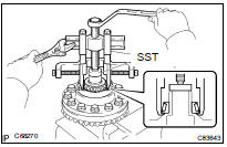 REMOVE CENTER DIFFERENTIAL CASE TAPERED ROLLER BEARING