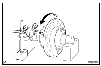 INSPECT RUNOUT OF TRANSFER RING GEAR MOUNTING CASE