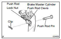 REMOVE BRAKE MASTER CYLINDER PUSH ROD CLEVIS