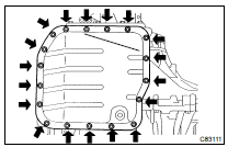 REMOVE AUTOMATIC TRANSAXLE OIL PAN SUB-ASSY