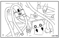 REMOVE TRANSMISSION CONTROL CABLE BRACKET NO.1