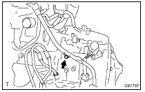 REMOVE TRANSMISSION OIL FILLER TUBE SUB-ASSY