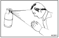 BE CAREFUL NOT TO GET LIQUID REFRIGERANT IN YOUR EYES OR ON YOUR SKIN