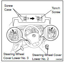 REMOVE STEERING WHEEL COVER LOWER NO.3